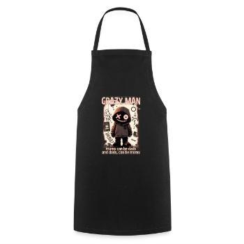 Crazy man by ART8NS - Art ON Streetwear - Cooking Apron - black - Front - AI Model Male 185 dark (185cm)