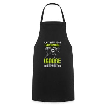 Skydiver Sky Sports Extrêmes Vol - Tablier de cuisine - noir - Devant - AI Model Male 185 dark (185cm)