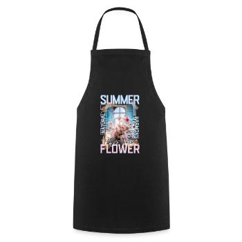 Summer - Flower by ART8NS - Art ON Streetwear - Cooking Apron - black - Front - AI Model Male 185 dark (185cm)