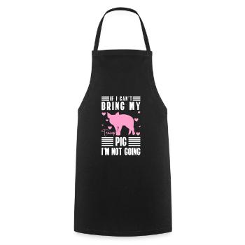 Teacup Pig Animal Lover - Cooking Apron - black - Front - AI Model Male 185 dark (185cm)