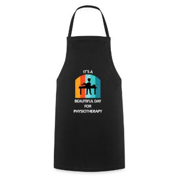 Physiotherapist Humorous Gift Saying Funny - Cooking Apron - black - Front - AI Model Male 185 dark (185cm)