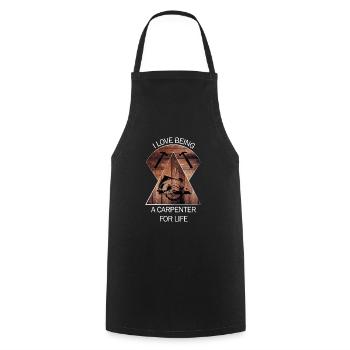 Carpenter, carpenter, carpenter, carpenter, craftsman, wood - Cooking Apron - black - Front - AI Model Male 185 dark (185cm)