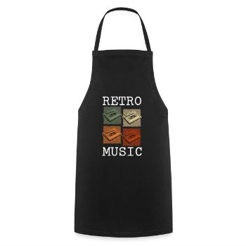 Cassette Rétro 80s Original - Tablier de cuisine - noir - Devant - AI Model Male 185 dark (185cm)