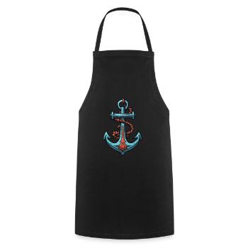 Conception d’ancrage - Tablier de cuisine - noir - Devant - AI Model Male 185 dark (185cm)