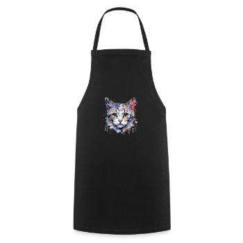 Katze Haustier Welt Tierliebhaber pelziger Freund Abstrakt - Kochschürze - Schwarz - Vorne - AI Model Male 185 dark (185cm)