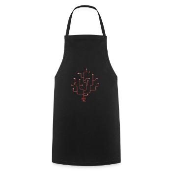 Electric coral smooth - Cooking Apron - black - Front - AI Model Male 185 dark (185cm)