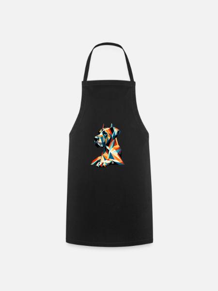 Polygon Great Dane Dog Colorful Dog Love - Cooking Apron - black
