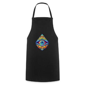Protection oculaire omnisciente symbole mysticisme occulte - Tablier de cuisine - noir - Devant - AI Model Male 185 dark (185cm)