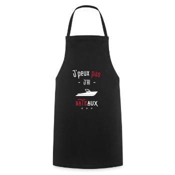 J'peux pas j'ai bâteau - Tablier de cuisine - noir - Devant - AI Model Male 185 dark (185cm)