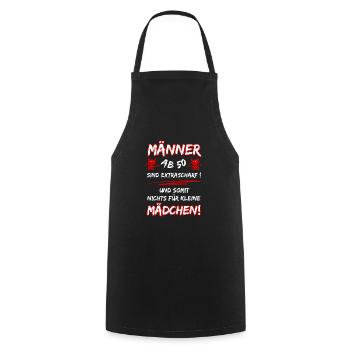 Men over 50 are extra hot... 50th Birthday - Cooking Apron - black - Front - AI Model Male 185 dark (185cm)