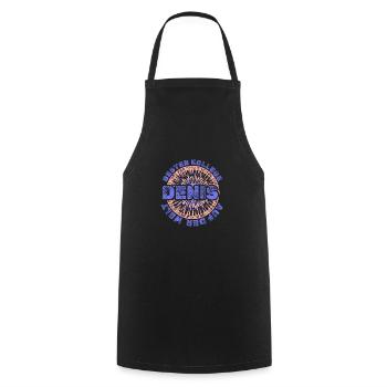 Gift for Denis - Cooking Apron - black - Front - AI Model Male 185 dark (185cm)