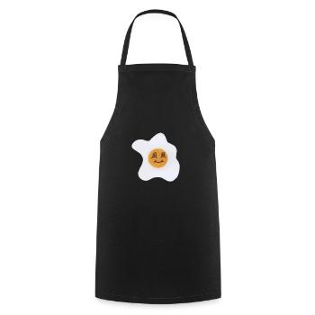 Œuf heureux - Tablier de cuisine - noir - Devant - AI Model Male 185 dark (185cm)