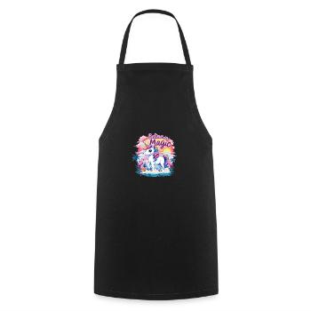 Croire en la magie Licorne Fantasy Aventure - Tablier de cuisine - noir - Devant - AI Model Male 185 dark (185cm)