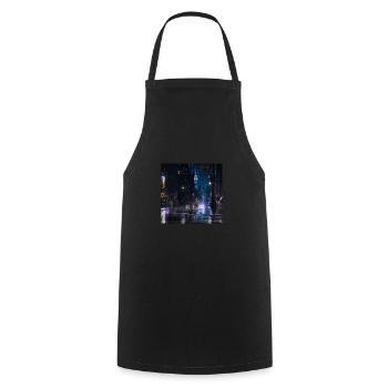 New-York on Night - Kochschürze - Schwarz - Vorne - AI Model Male 185 dark (185cm)