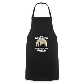 Aus dem Weg ich muss in den Wald Waldmensch Spruch - Kochschürze - Schwarz - Vorne - AI Model Male 185 dark (185cm)