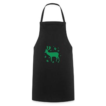 Deer - Forest, Nature, Animal Welfare - Cooking Apron - black - Front - AI Model Male 185 dark (185cm)