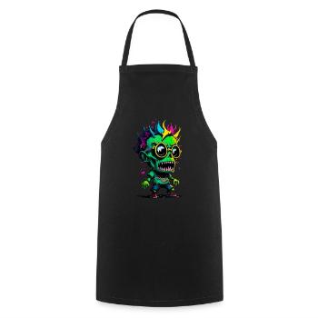 Bunter cooler Zombie - Kochschürze - Schwarz - Vorne - AI Model Male 185 dark (185cm)