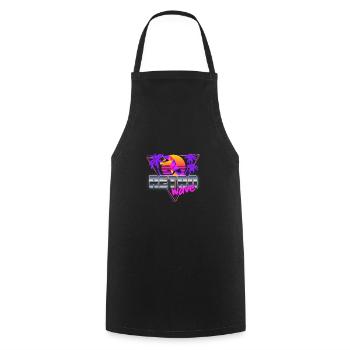 Synthwave Dinosaur - Cooking Apron - black - Front - AI Model Male 185 dark (185cm)