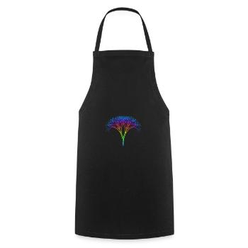 Baum mit Regenbogen Spektrum - Kochschürze - Schwarz - Vorne - AI Model Male 185 dark (185cm)