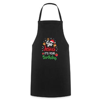 Noël Go Jesus C'est ton anniversaire Noël - Tablier de cuisine - noir - Devant - AI Model Male 185 dark (185cm)
