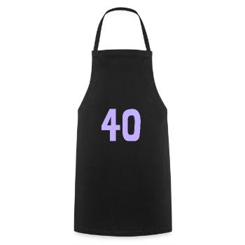 40. 40 YEARS. 40th ANNIVERSARY. 40TH ANNIVERSARY. - Cooking Apron - black - Front - AI Model Male 185 dark (185cm)