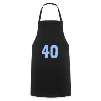 40. 40 YEARS. 40th ANNIVERSARY. 40TH ANNIVERSARY. - Cooking Apron - black - Front - AI Model Male 185 dark (185cm)