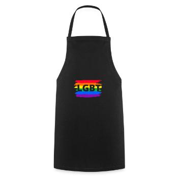 LGBT - Kochschürze - Schwarz - Vorne - AI Model Male 185 dark (185cm)