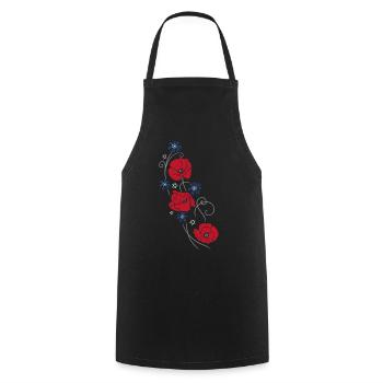 Mohnblumen und Kornblumen. Sommer Design. - Kochschürze - Schwarz - Vorne - AI Model Male 185 dark (185cm)
