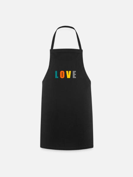 ICH LIEBE DICH. ICH LIEBE DICH. LIEBE. LIEBE. HERZ. - Kochschürze - Schwarz