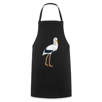 Mariage du voile de mariée cigogne - Tablier de cuisine - noir - Devant - AI Model Male 185 dark (185cm)