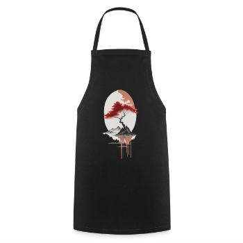 Asian island - Cooking Apron - black - Front - AI Model Male 185 dark (185cm)
