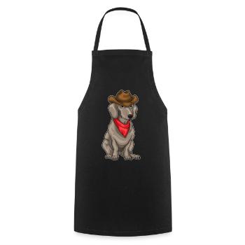Dachshund Cowboy Cowboy Hat - Cooking Apron - black - Front - AI Model Male 185 dark (185cm)