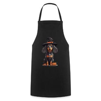 Sorcières teckel Halloween chien Magic Design - Tablier de cuisine - noir - Devant - AI Model Male 185 dark (185cm)