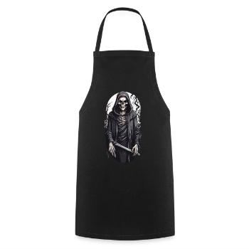 Gothic Grusel Halloween Skelett - Kochschürze - Schwarz - Vorne - AI Model Male 185 dark (185cm)