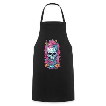 Goth Sundae Skull Weirdcore Pastel Gothic - Cooking Apron - black - Front - AI Model Male 185 dark (185cm)