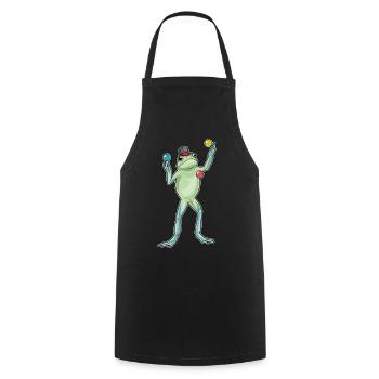 Frosch Jongleur Jonglieren - Kochschürze - Schwarz - Vorne - AI Model Male 185 dark (185cm)