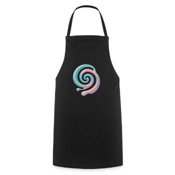 3D Spirale Pastell - Kochschürze - Schwarz - Vorne - AI Model Male 185 dark (185cm)