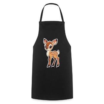 roe deer - Cooking Apron - black - Front - AI Model Male 185 dark (185cm)