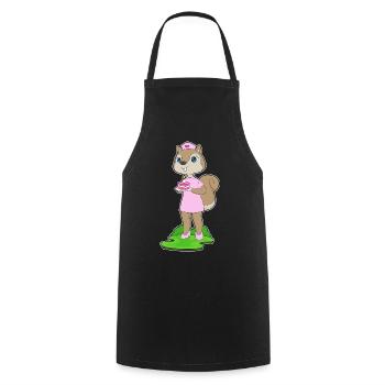 Squirrel Birthday Nurse - Cooking Apron - black - Front - AI Model Male 185 dark (185cm)