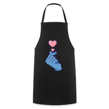 Kpop Koreanische Musik Niedliche Finger Herz Liebe Korea - Kochschürze - Schwarz - Vorne - AI Model Male 185 dark (185cm)