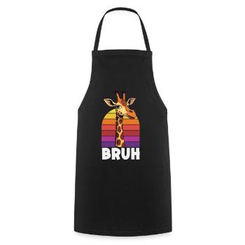 Bruh Giraffe Retro Sunset Meme - Cooking Apron - black - Front - AI Model Male 185 dark (185cm)