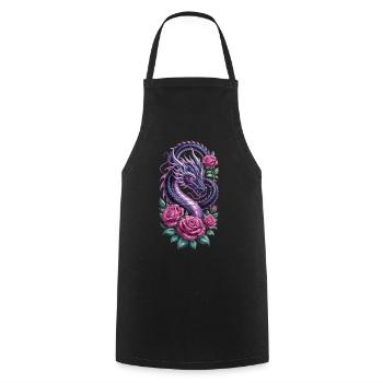 Drache Rosen Shirt Mystisch Fantasy - Kochschürze - Schwarz - Vorne - AI Model Male 185 dark (185cm)