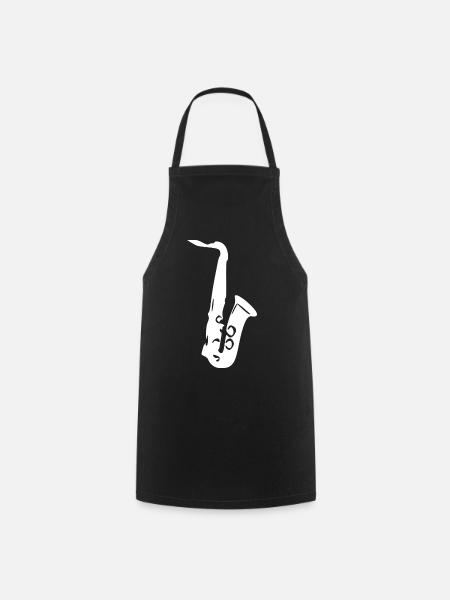 Saxophon Musik Geschenk Musiker - Kochschürze - Schwarz
