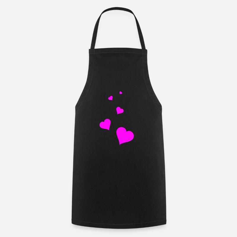 Hearts pink - Cooking Apron - black