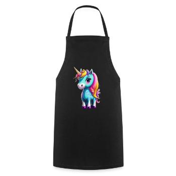 Einhorn / Unicorn Design - Kochschürze - Schwarz - Vorne - AI Model Male 185 dark (185cm)