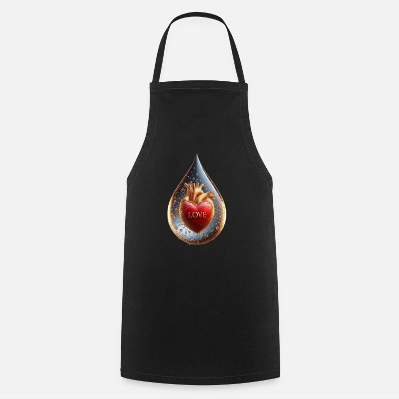 Love in a Drop - Cooking Apron - black