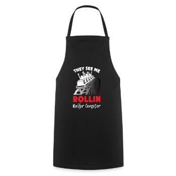 Ils me voient Rollin Montagnes russes - Tablier de cuisine - noir - Devant - AI Model Male 185 dark (185cm)