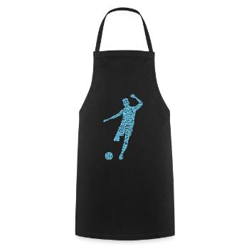 Foot Word Art Joueur De Football - Tablier de cuisine - noir - Devant - AI Model Male 185 dark (185cm)