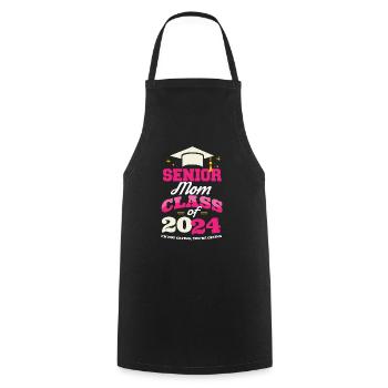 Senior Mom Class of 2024 Proud Mama Funny - Cooking Apron - black - Front - AI Model Male 185 dark (185cm)