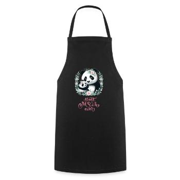 Best Mom Ever Panda Lover Floral Wreath I Mom - Kochschürze - Schwarz - Vorne - AI Model Male 185 dark (185cm)